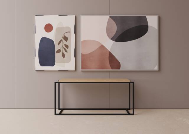 Marit - Simple Bench Made Of Solid Oak Wood & Steel, Loft, Industrial, For The Hall, From 60 cm To 100 Wide. Handmade - image 1