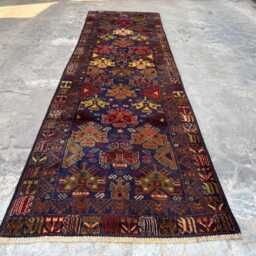 3x9'7 Handmade Wool Runner Rug - Traditional Afghan Vintage Floral Design, Boho Hallway Carpet, Kitchen Rug, Perfect Christmas Gift - thumbnail 3