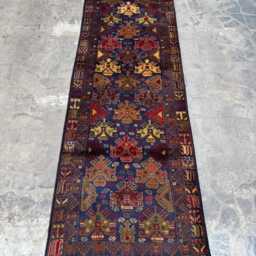 3x9'7 Handmade Wool Runner Rug - Traditional Afghan Vintage Floral Design, Boho Hallway Carpet, Kitchen Rug, Perfect Christmas Gift - thumbnail 2