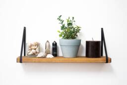 Floating Shelf Hanging Strap Wall Shelves Plants Hanger Black Eco Friendly Straps For Hanging Living Room Decor - thumbnail 1
