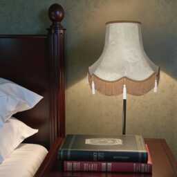 Traditional Cream Brocade Fabric Scalloped Lamp Shades Designed & Handcrafted in The UK - thumbnail 3