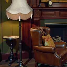 Traditional Cream Brocade Fabric Scalloped Lamp Shades Designed & Handcrafted in The UK - thumbnail 2