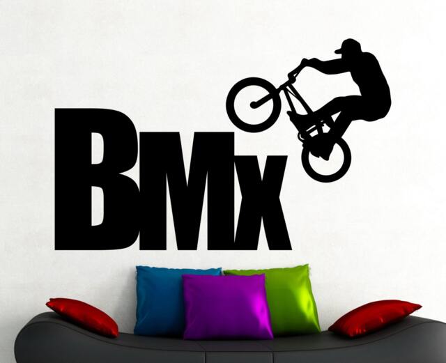 Bmx Wall Decal Vinyl Sticker Extreme Sports Freestyle Jumping Living Room Decor Boys Art Mural Waterproof Poster 8Bizz - image 1