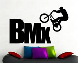 Bmx Wall Decal Vinyl Sticker Extreme Sports Freestyle Jumping Living Room Decor Boys Art Mural Waterproof Poster 8Bizz - thumbnail 1