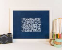 Roman 116 Unique Christian Wall Art, Cyanotype Print, Gifts, For I Am Not Ashamed Of The Gospel, Modern Bible Verse Art - thumbnail 1