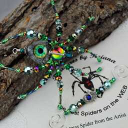 All Seeing Eye God Masonic Illuminati Secret Society Beaded Christmas Spider Ornament With Legend, Decoration Unique Exchange - thumbnail 3