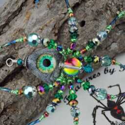 All Seeing Eye God Masonic Illuminati Secret Society Beaded Christmas Spider Ornament With Legend, Decoration Unique Exchange - thumbnail 2