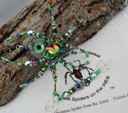 All Seeing Eye God Masonic Illuminati Secret Society Beaded Christmas Spider Ornament With Legend, Decoration Unique Exchange