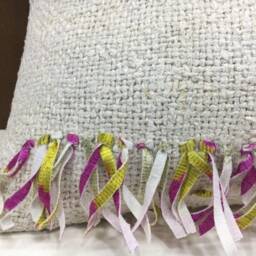 Vintage Turkish Kilim Pillow, Handwoven Lumbar Cushion, Linen Back, 12x20 - thumbnail 3