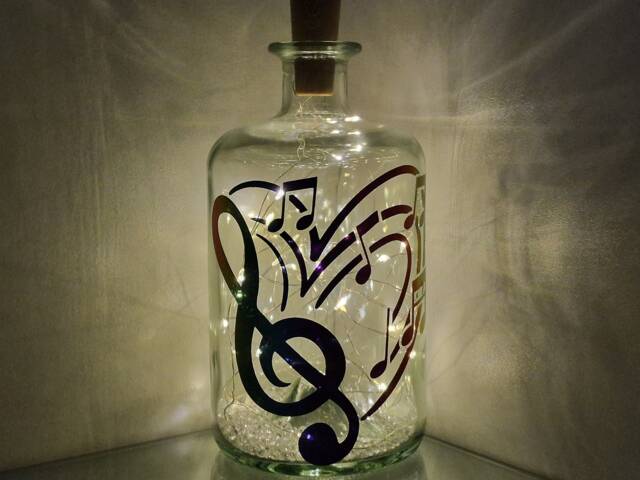 Treble Clef Bottle Lamp, Unique Gift For Music Lover - image 1