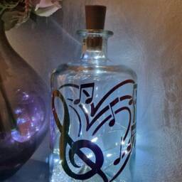 Treble Clef Bottle Lamp, Unique Gift For Music Lover - thumbnail 3