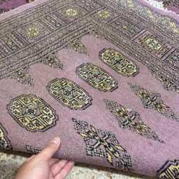 5.6x8 Purple Color Bokhara Rug - 1.70x2.50 Table Wool Living Room Hand Knotted Area Washable - thumbnail 4