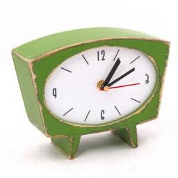 Desk Clock Handmade, Fresh Green Wooden Tabletop Decor - thumbnail 3