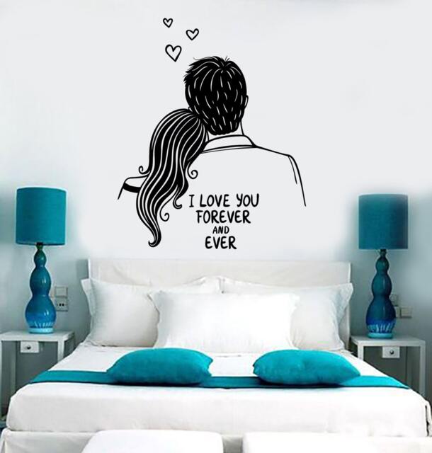 Wall Vinyl Decal I Love You Forever Quotes Romantic Amazing Bedroom Decor 1380Dz - image 1