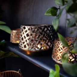 Medium Antique Brass Tealight Holder - thumbnail 2