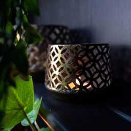 Medium Antique Brass Tealight Holder - thumbnail 1