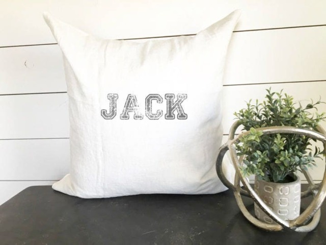 Personalized Name Pillow, Custom Baby Kid Last Nursery Decor, Boy Gift
