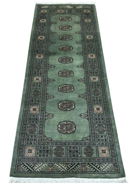 2.6x7 Pistachio Green Bokhara Rug - Runner Hallway Luxury Bukhara Fine Quality Woolen Afghan - image 1