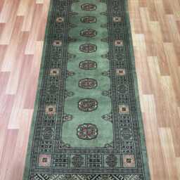 2.6x7 Pistachio Green Bokhara Rug - Runner Hallway Luxury Bukhara Fine Quality Woolen Afghan - thumbnail 2
