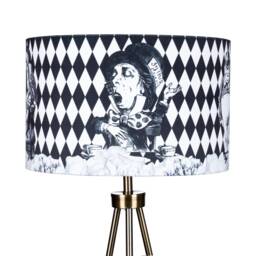 Lampshade Alice in Wonderland Black & White Velvet - Drum Lamp Shade 25cm 30cm 35cm 40cm 45cm Table Lamp Shade, Ceiling Shade, Pendant - thumbnail 3