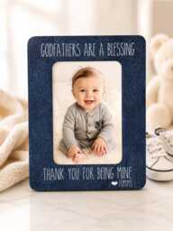 Godfather Gift Idea Personalized Picture Frame Godfathers Are A Blessing Custom Name Baptism Photo From Godchild - thumbnail 1