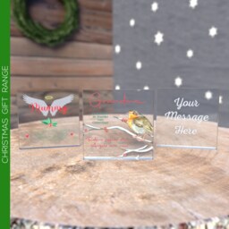 Personalised Christmas Memorial Block Festive Remembrance Glass Like Decoration - Decorative Ornament - thumbnail 1