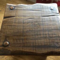 stool Side Table Made From Reclaimed Oak - thumbnail 2