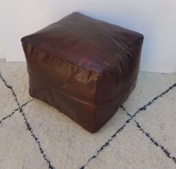 Moroccan Square Leather Pouf, Sttuning Pouf, Moroccan Ottoman Pouf Foostool Poufmoroccan Leatherpouf