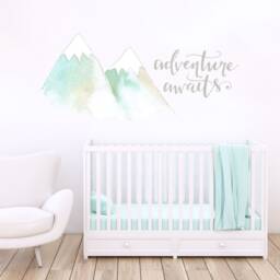 Adventure Awaits Mountain Wall Sticker Quote, Decal - thumbnail 3