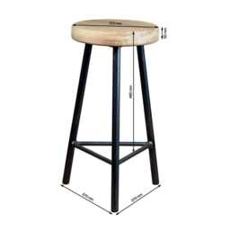 Trippie Broadoak Three Legged Bar Stool English Oak - thumbnail 2