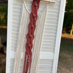Macrame Wall Hanging - Art Boho Decor Braided Tapestry For Baby Nursery Spring - thumbnail 3