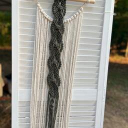 Macrame Wall Hanging - Art Boho Decor Braided Tapestry For Baby Nursery Spring - thumbnail 4