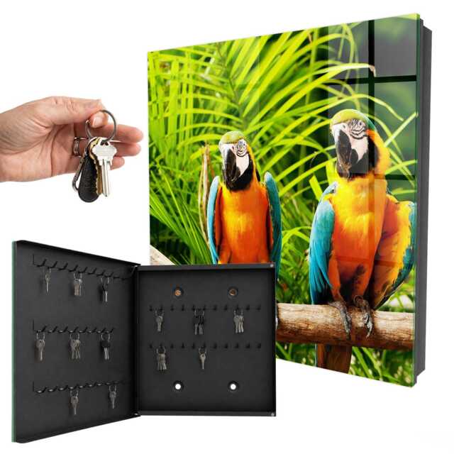 Tropical Birds Key Cabinet For Home, Green Box Photographic Animals, Lovers Of Nature & Vivid Colors - image 1