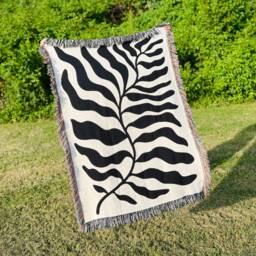 Matisse Botanical Blanket Abstract Art Cotton Woven Throw - thumbnail 2