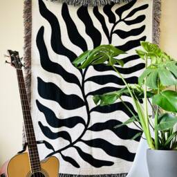 Matisse Botanical Blanket Abstract Art Cotton Woven Throw - thumbnail 3