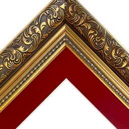 Dahlia Gold Ornate Photo, Picture Frame With Red Mount - thumbnail 2