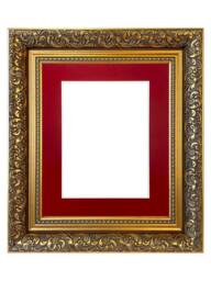 Dahlia Gold Ornate Photo, Picture Frame With Red Mount