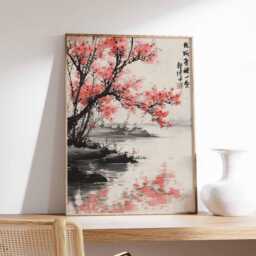 Cherry Blossom Poster, Sakura Wall Art, Japan Floral Print, Japanese Tree Decor, Nature Art Gift Print - thumbnail 3