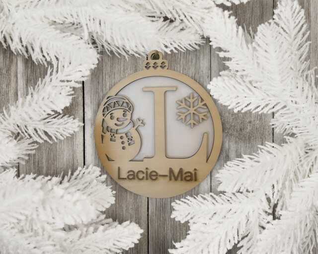 Personalised Name Christmas Ornament, 2025 Wood Xmas Decor, Custom Laser Engraved Tree Decor, Hanging Decoration Gift - image 1