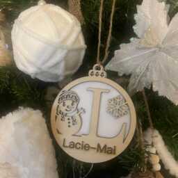 Personalised Name Christmas Ornament, 2025 Wood Xmas Decor, Custom Laser Engraved Tree Decor, Hanging Decoration Gift - thumbnail 2