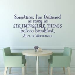 Alice in Wonderland Wall Decal Mad Hatter Quote Home Decor #70 - thumbnail 1