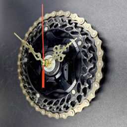 Recycled Bicycle Gears Clock Handmade Cycling Art Decor - thumbnail 2