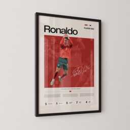 Ronaldo Portugal Captain Stats Poster, Cr7 Football Legend Wall Art, Soccer Print, Gift, Sports Room Decor - thumbnail 2