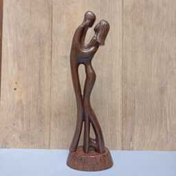 Wood Sculpture Slow Dancing Couple Boho Home Decor Wood Carving Gift Idea - thumbnail 2