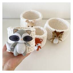 Basket Storage Diaper Crochet Utensil Changing Baby Tray Corner Children's Room - thumbnail 1