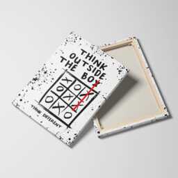 Think Outside The Box Tic-Tac-Toe Quote Motivational Inspirational, Framed Canvas Wall Art Poster Print, Home Office & Room Decor, Gift Idea - thumbnail 2