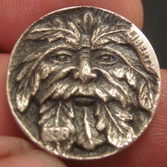 Deep Carved Hobo Nickel, Greenman #3