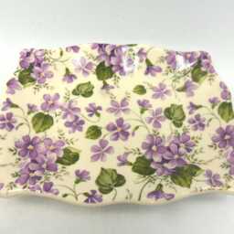 A Pair Of Soap Dishes in Ditsy Violet Design - thumbnail 3