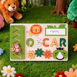 Custom Baby Name Puzzle, Personalized Kids Busy Board, Wood Room Decor, Best 1st Birthday Gift, Personalised 1 Year Old Gifts For Kids