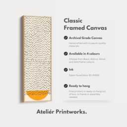 Black Dot Pattern Vertical Long Wall Art - Orange Half Circle Abstract Canvas - thumbnail 3